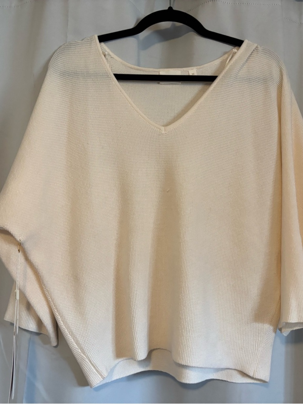 Cyrus Cream V-Neck Lightweight Knit Sweater